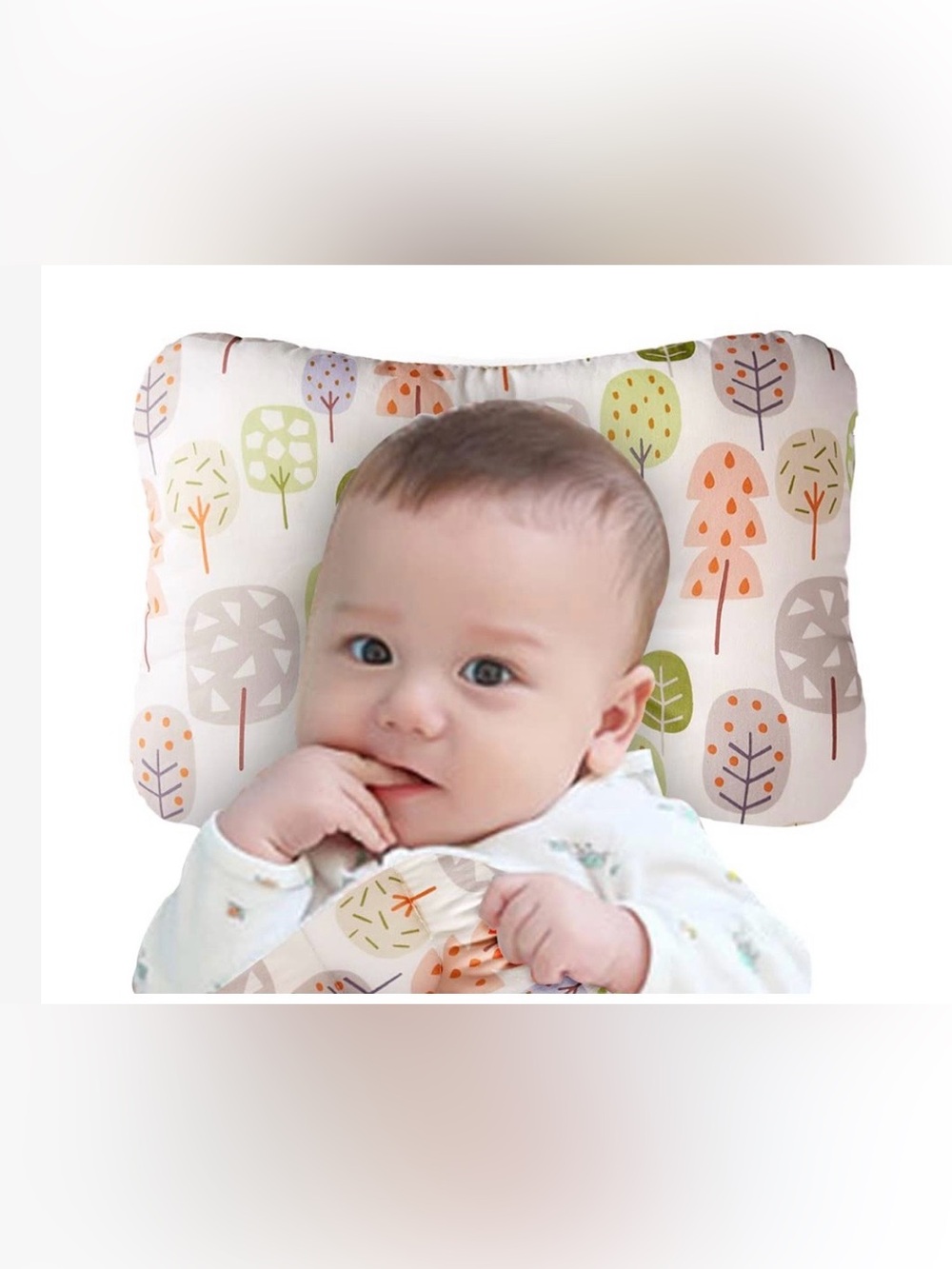 Baby Pillow Hypoallergenic Travel-Friendly Removable/Washable Cover - LIME TREE